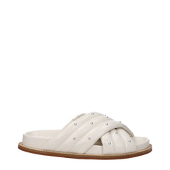 Fabiana Filippi Beige Leren Slippers