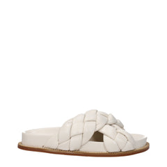 Fabiana Filippi Beige Leder-Slipper