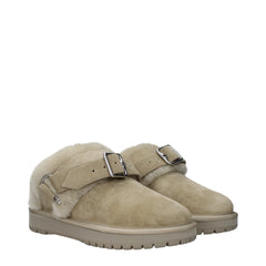 Burberry Groene Leren Pantoffels