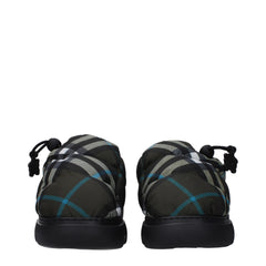 Burberry Green Fabric Slip-On Loafers