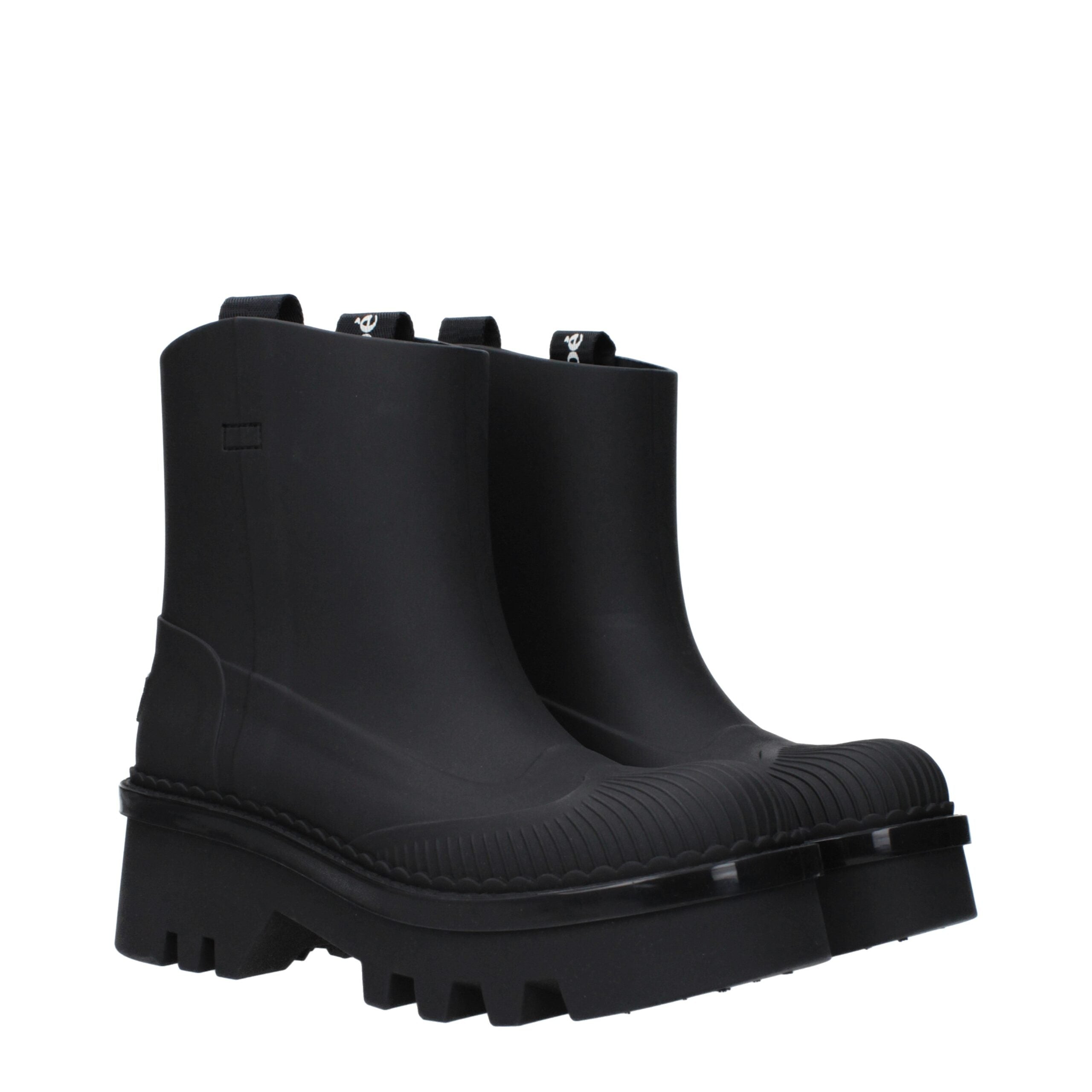 Chloé Schwarze Ankle Boots aus Baumwolle