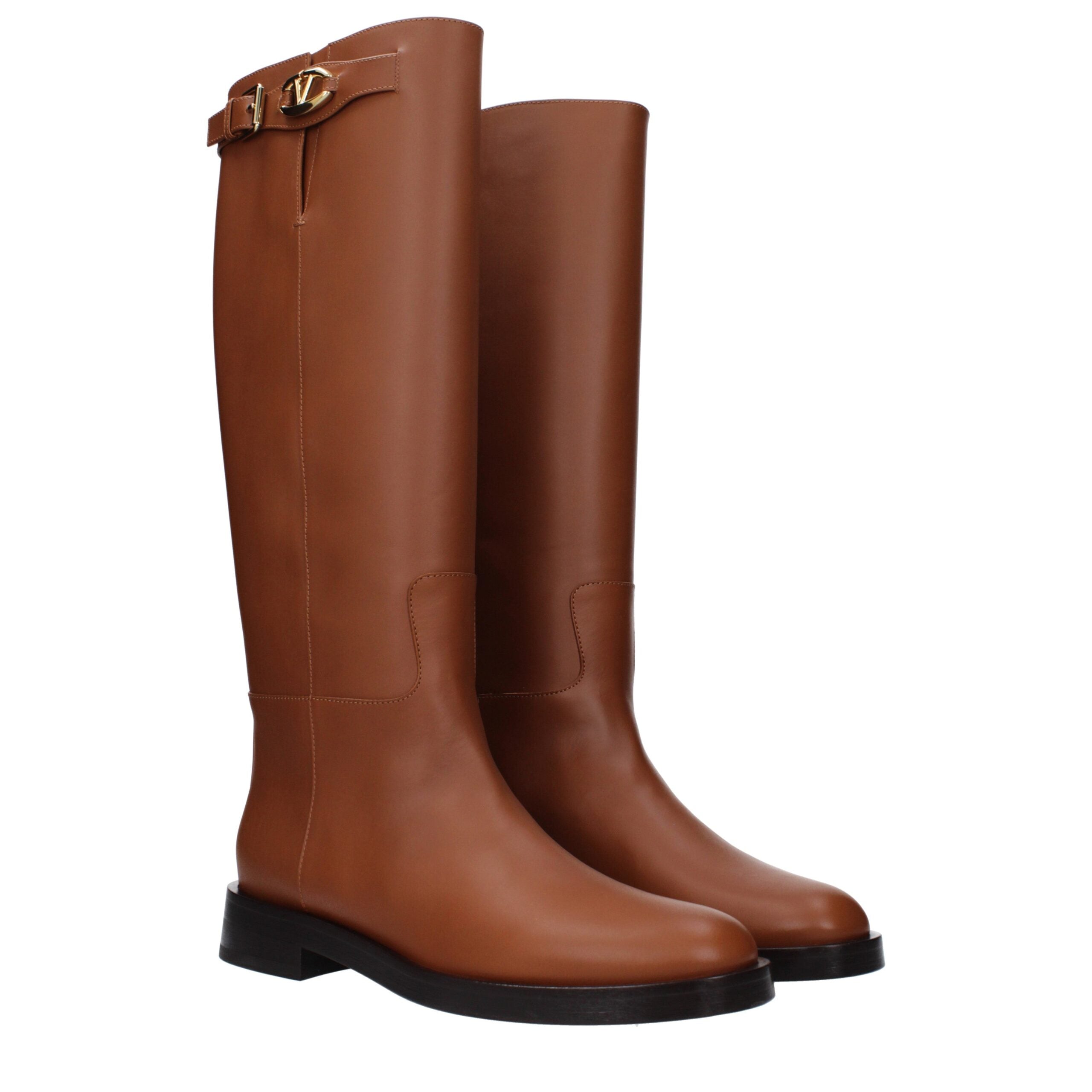 Valentino Garavani Braune Lederstiefel