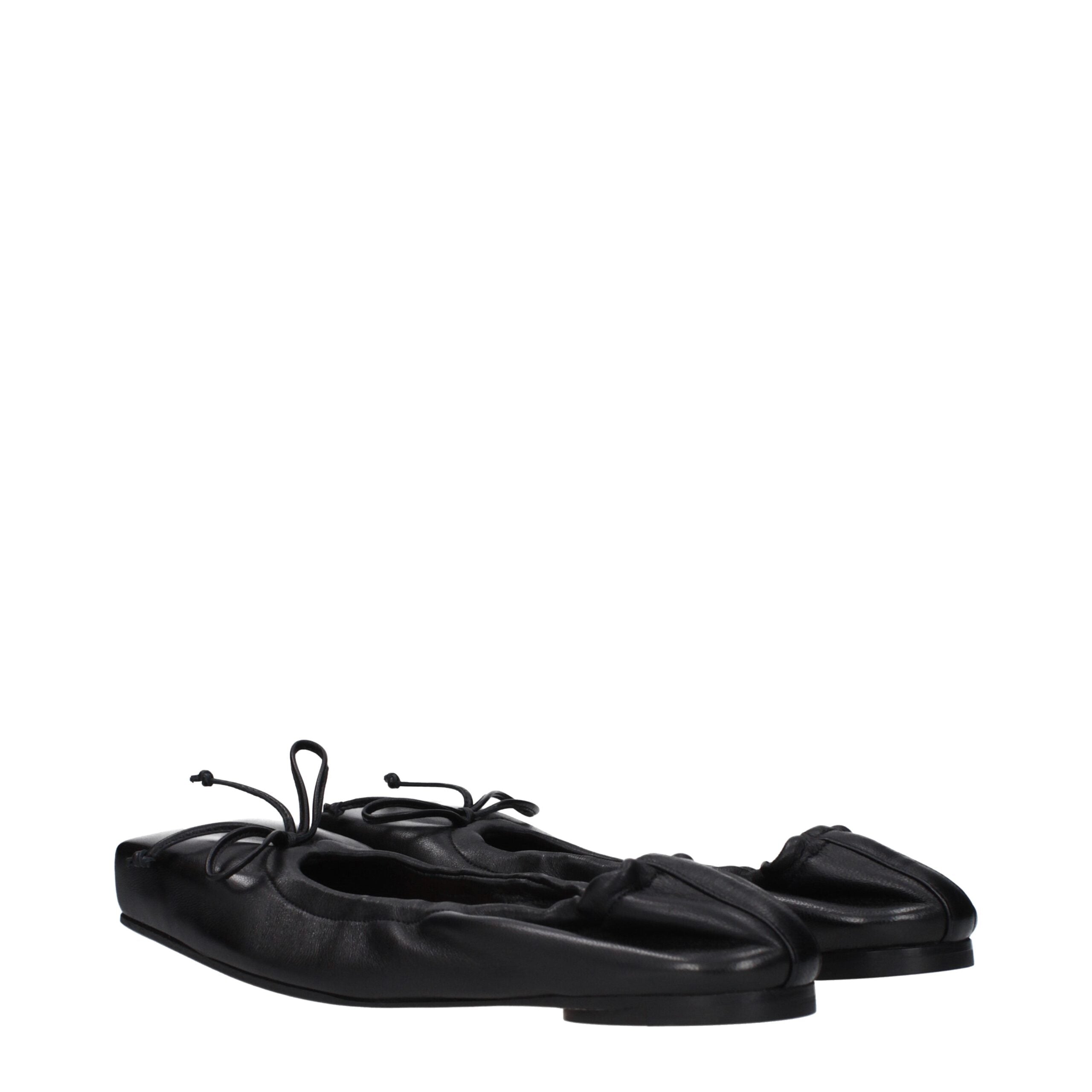 Jacquemus Zwarte Leren Ballerina's