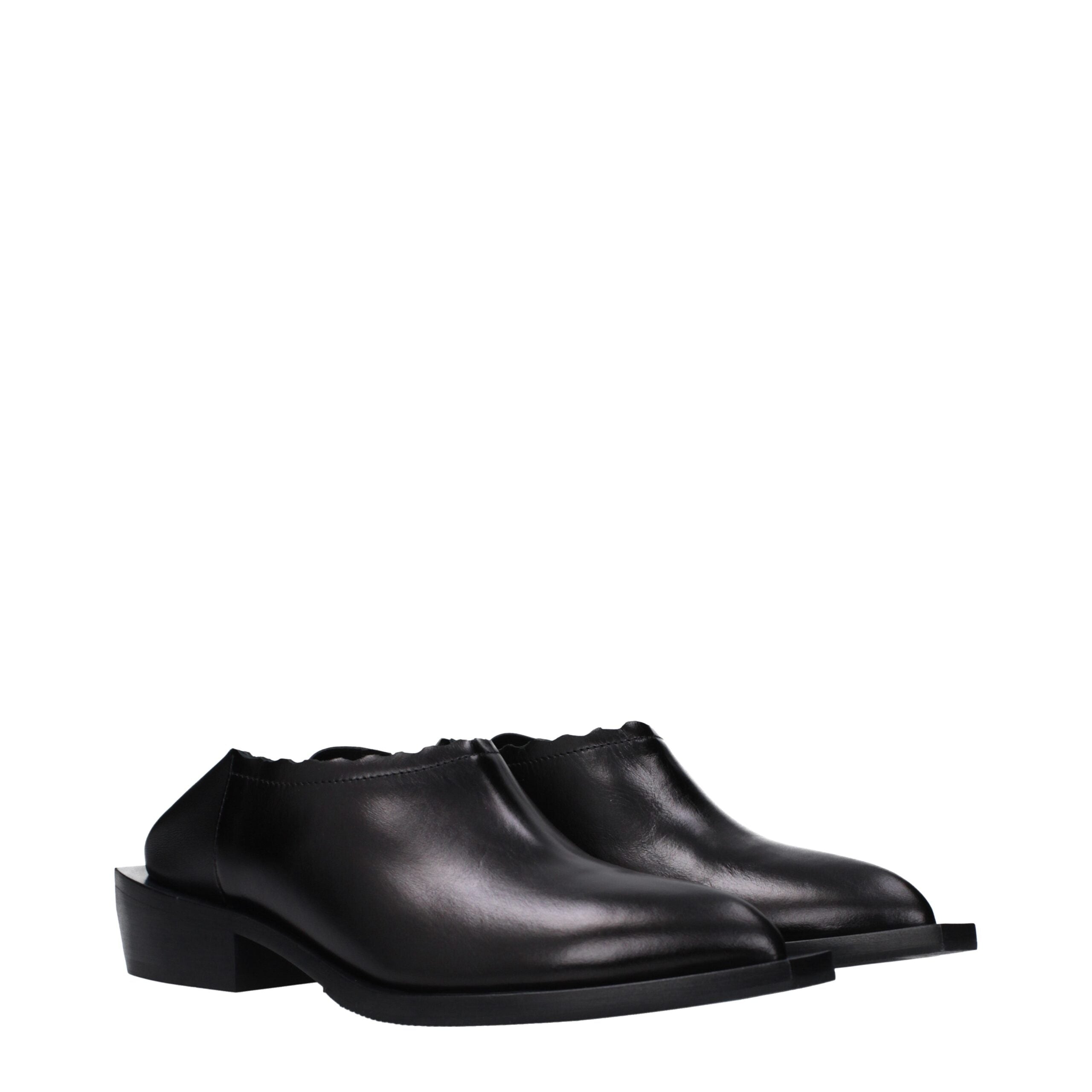 Moschino Zwarte Leren Muiltjes