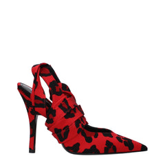 The Attico Rode Stoffen Pumps met Hoge Hak