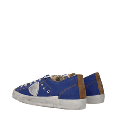 Philippe Model Blue Leather Low Top Sneakers
