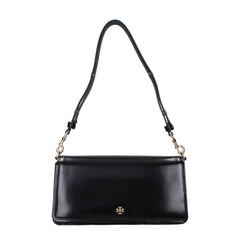 Tory Burch Schwarze Leder-Umhängetasche