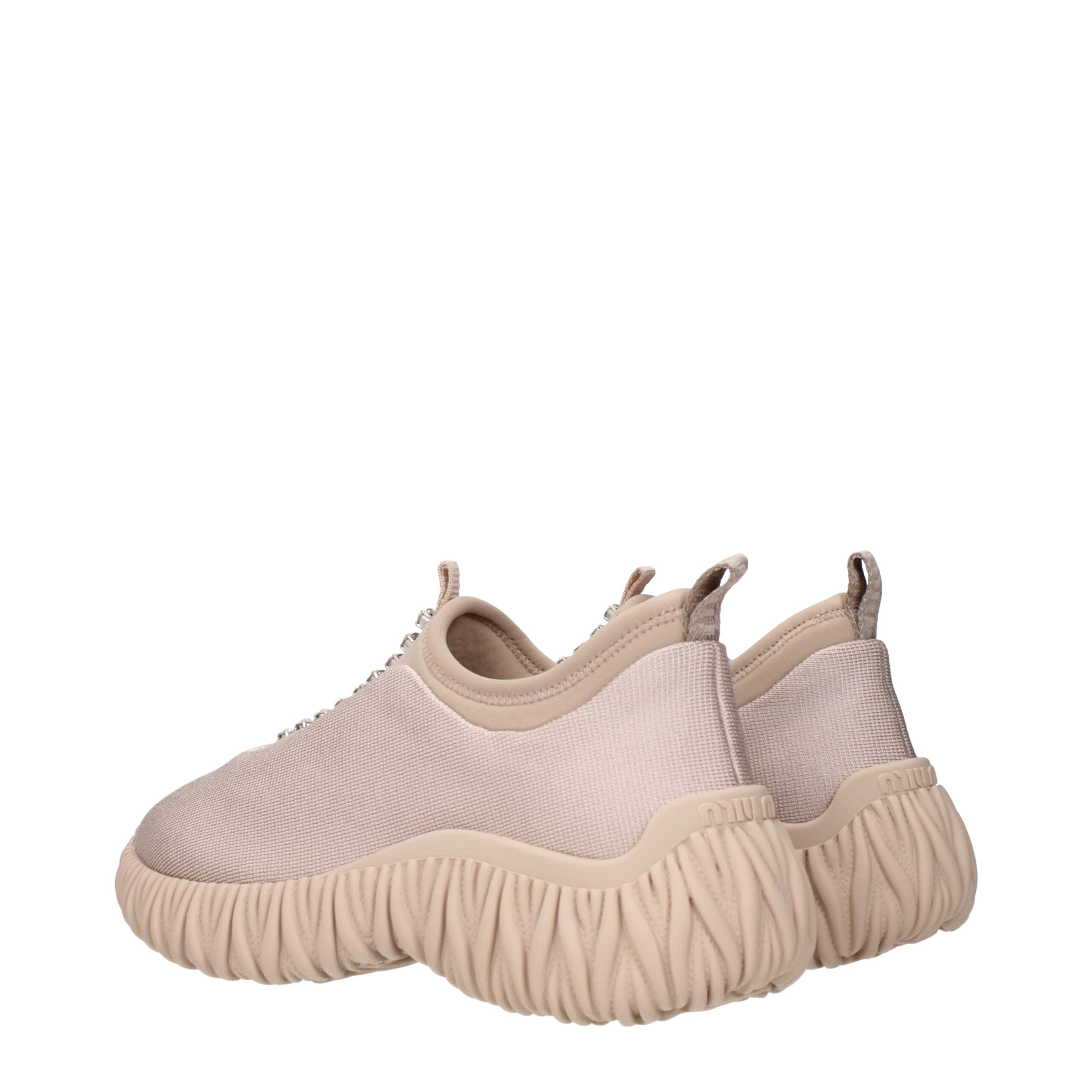 Miu Miu Beige stoffen sneakers