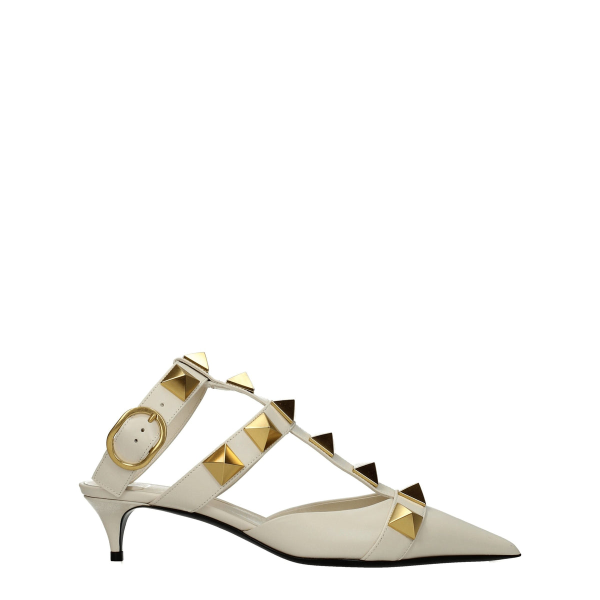 Valentino Garavani Beigefarbene Leder-Stiletto-Sandalen