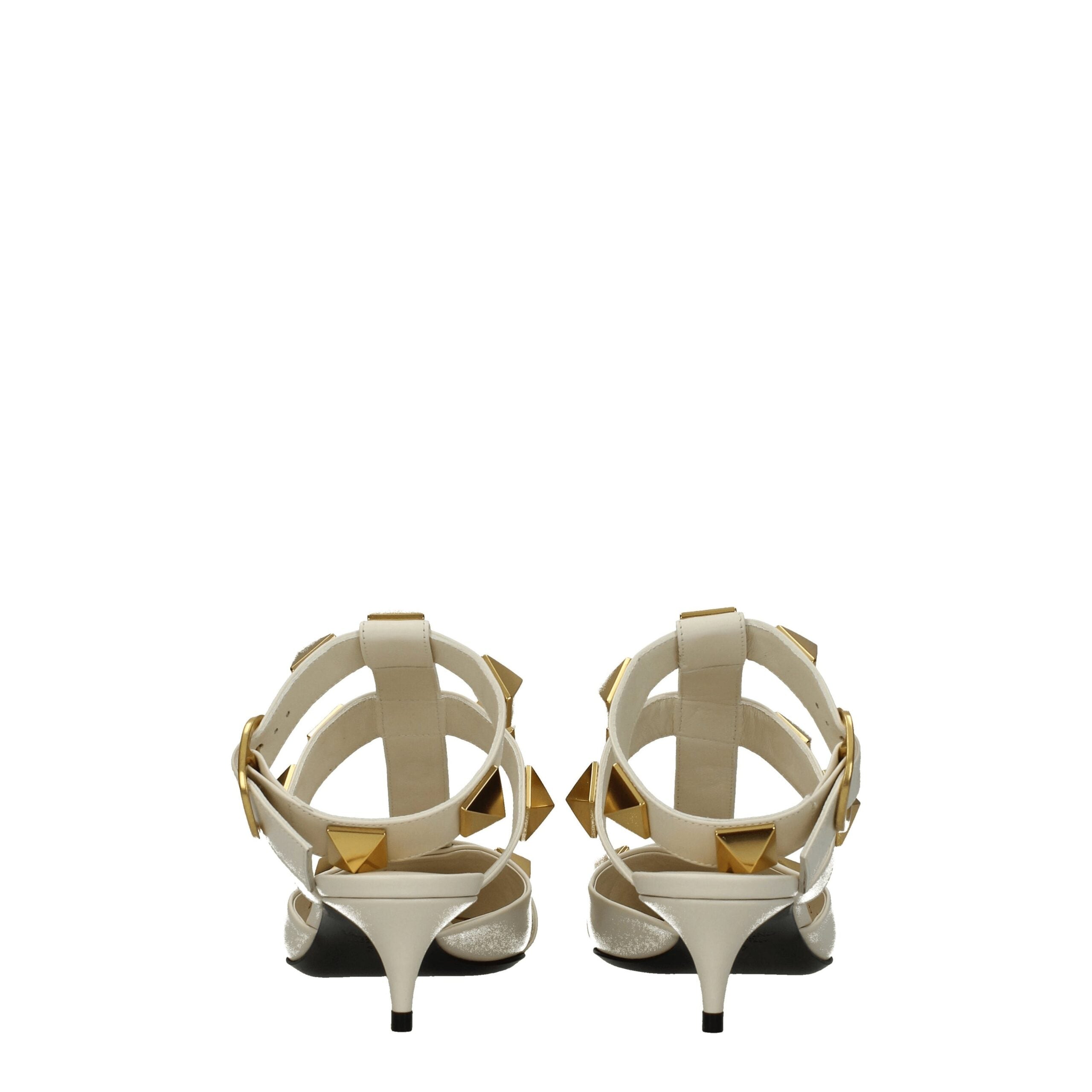 Valentino Garavani Beigefarbene Leder-Stiletto-Sandalen