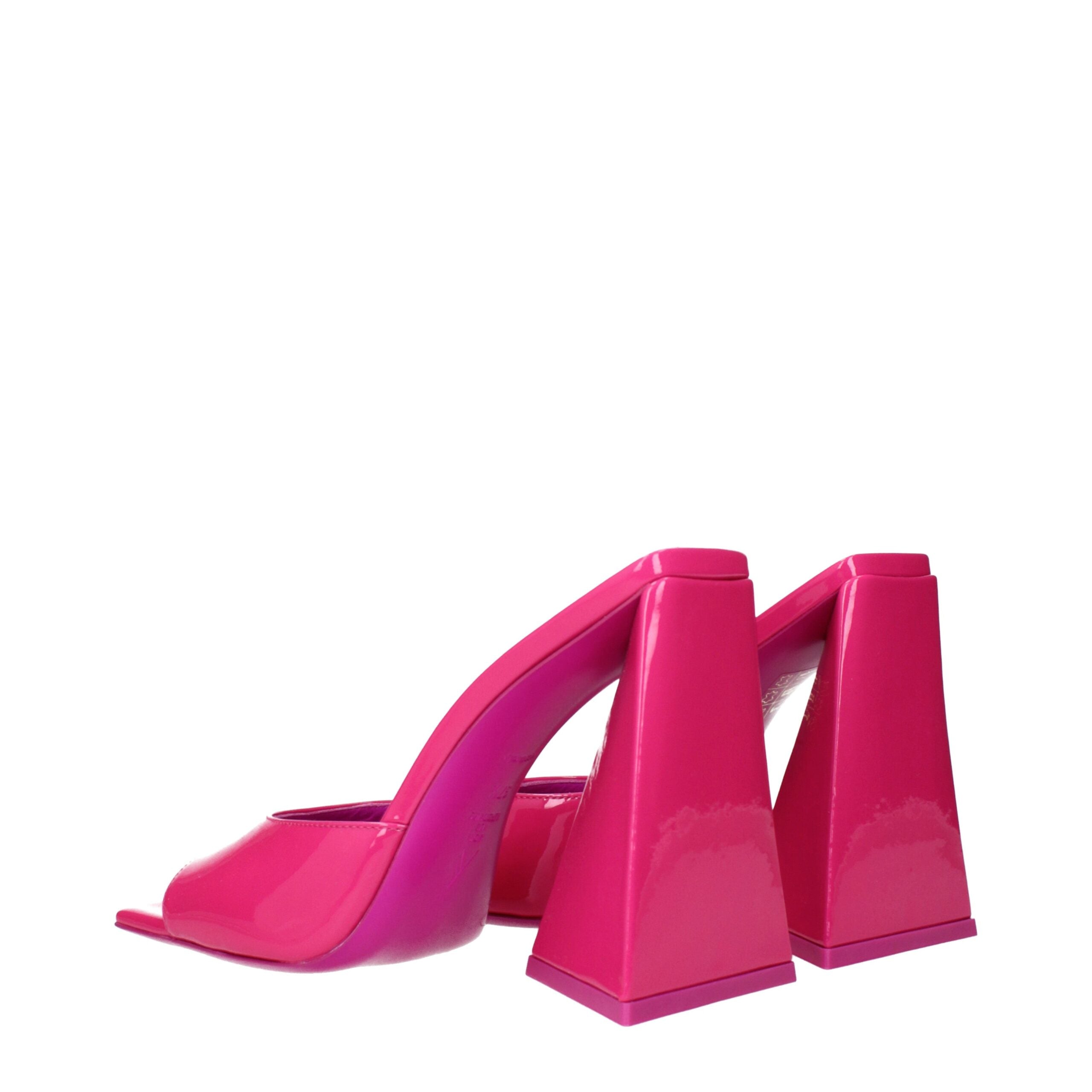 The Attico Plateausandalen aus pinkfarbenem Leder