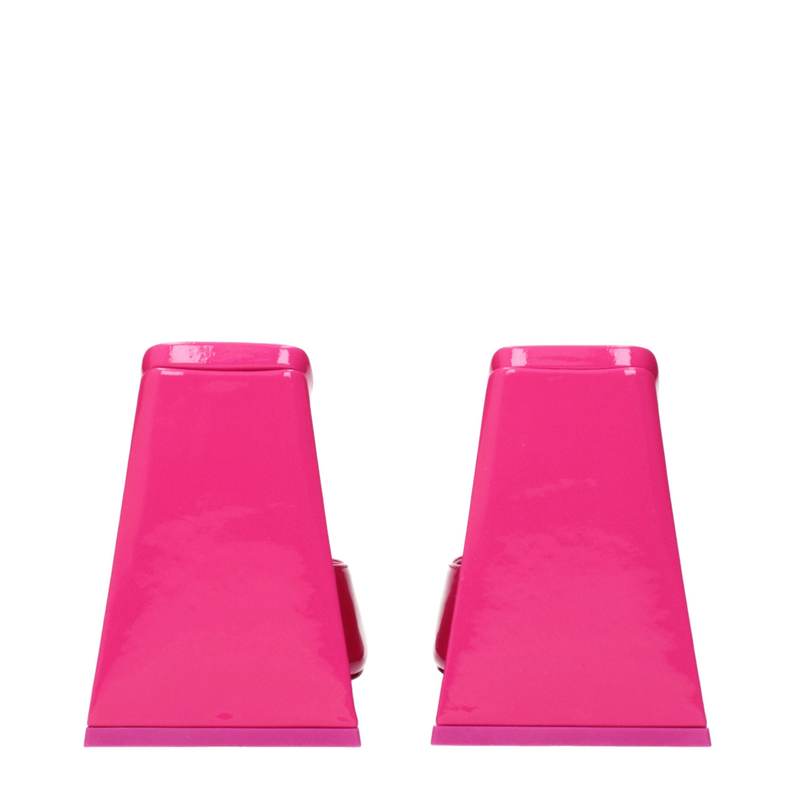 The Attico Plateausandalen aus pinkfarbenem Leder