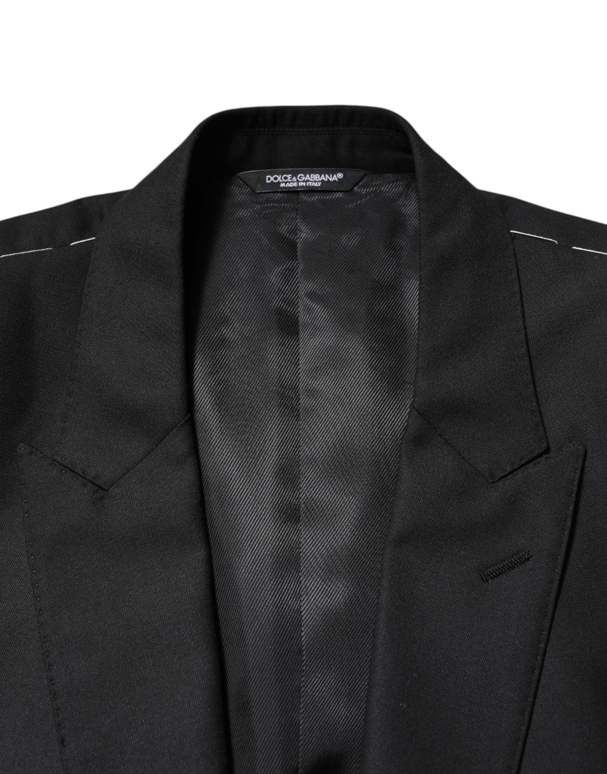 Dolce & Gabbana Zwart Wollen Single Breasted Jas Blazer