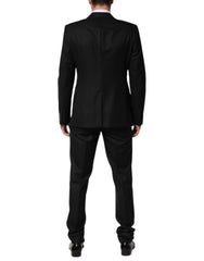 Dolce & Gabbana Black Jacquard Single Breasted 2 Piece Suit