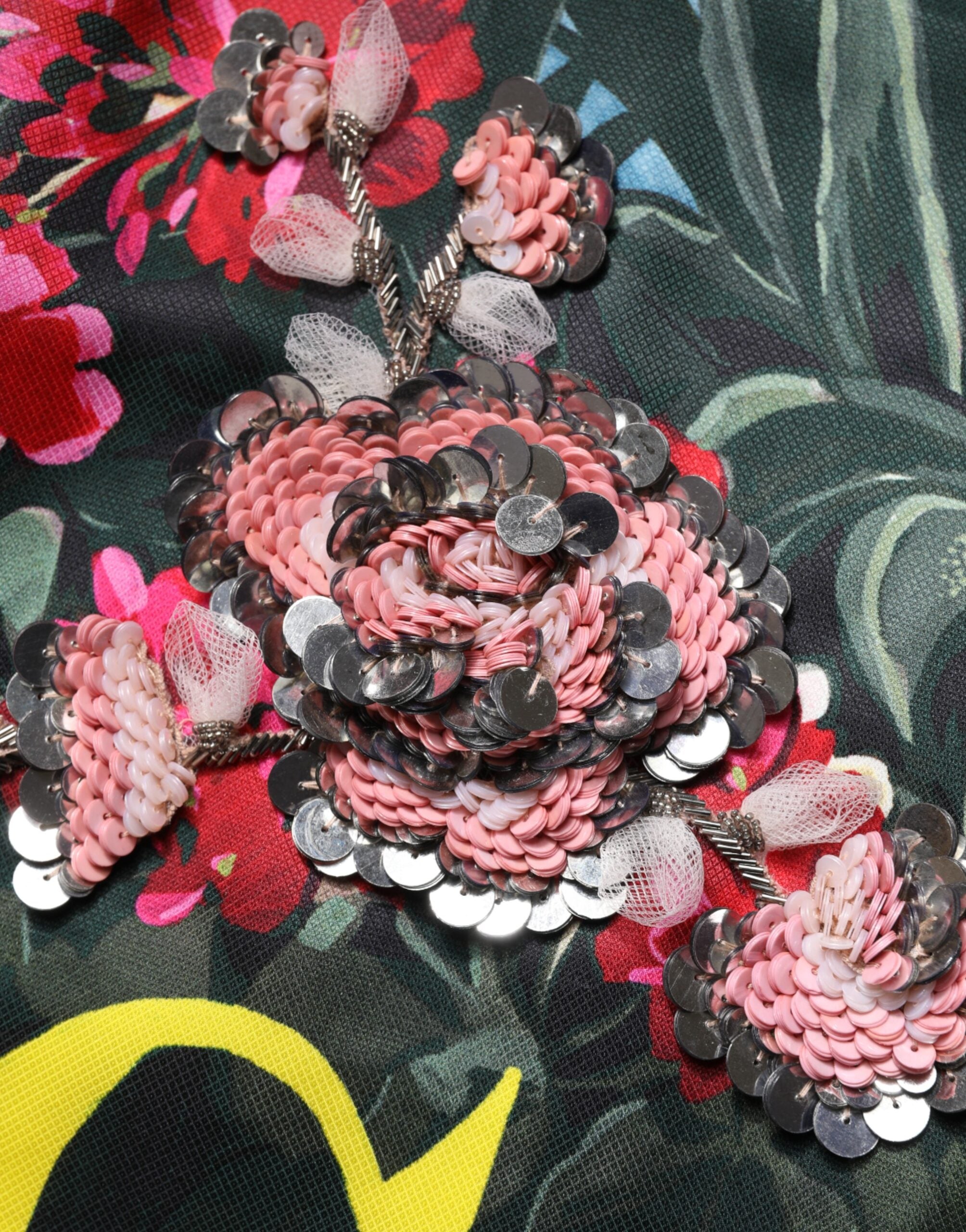 Dolce & Gabbana Mehrfarbiges A-Linien-Minikleid mit Kristallverzierung
