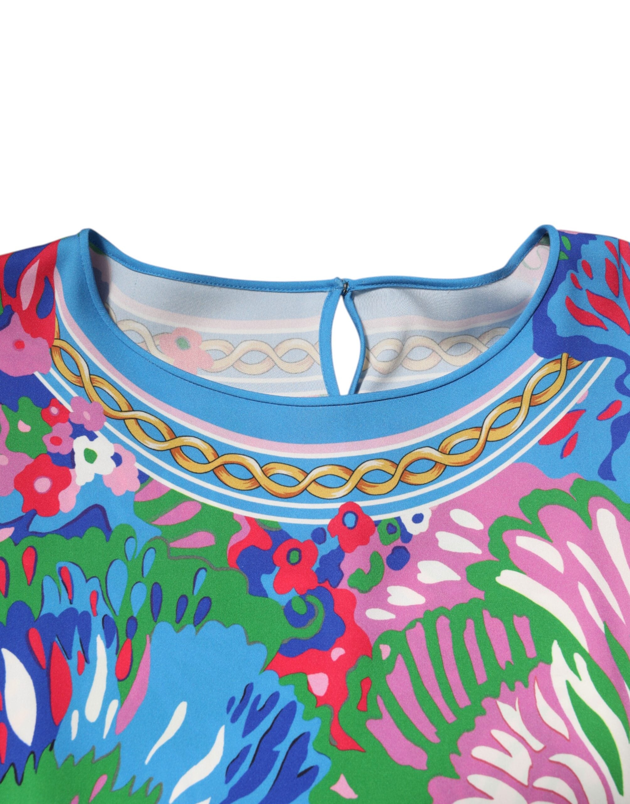 Dolce & Gabbana Multikleurige Bloemenprint Tuniek Blouse Top