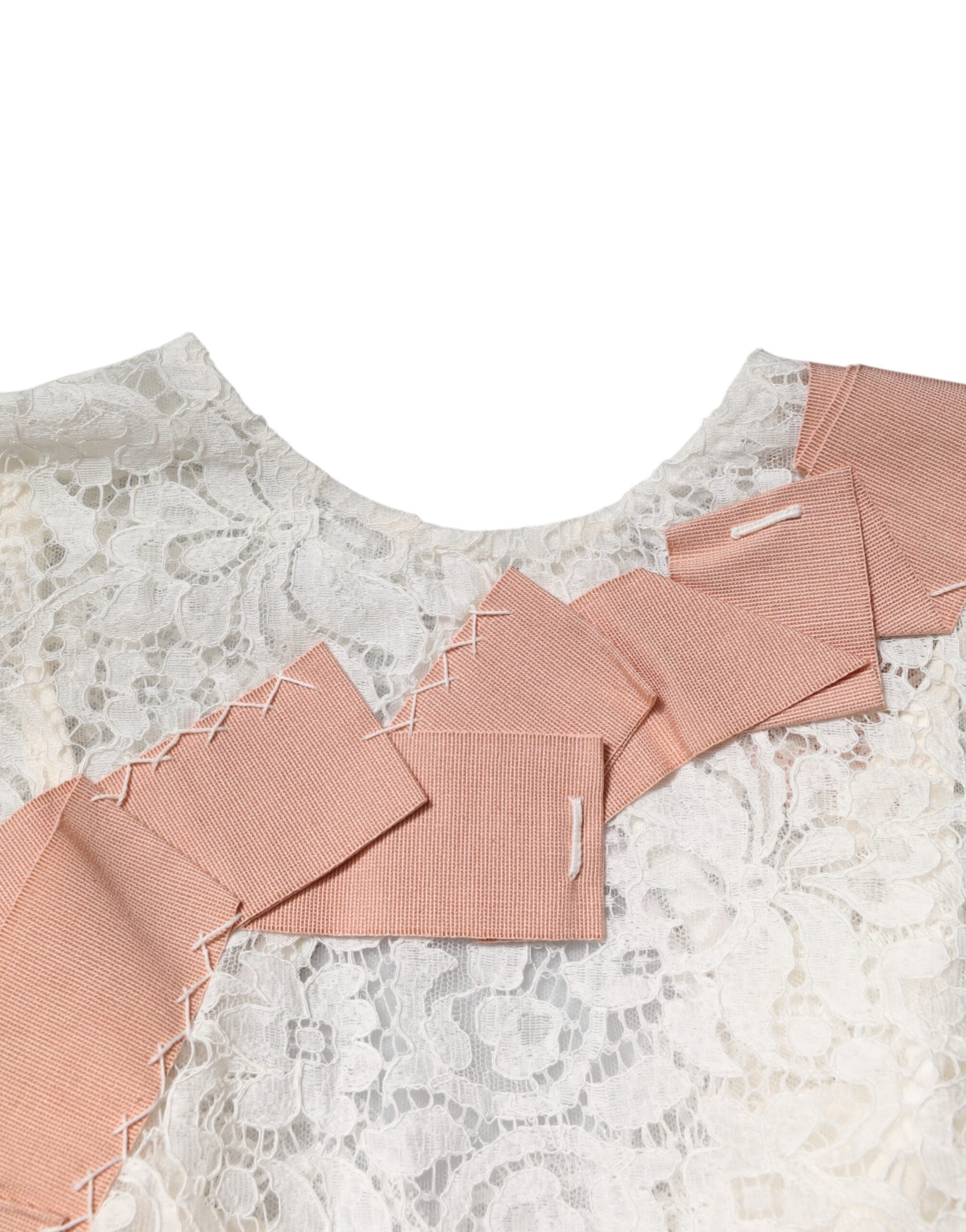 Dolce & Gabbana Weiße Bluse mit kurzen Ärmeln aus Blumen Spitze