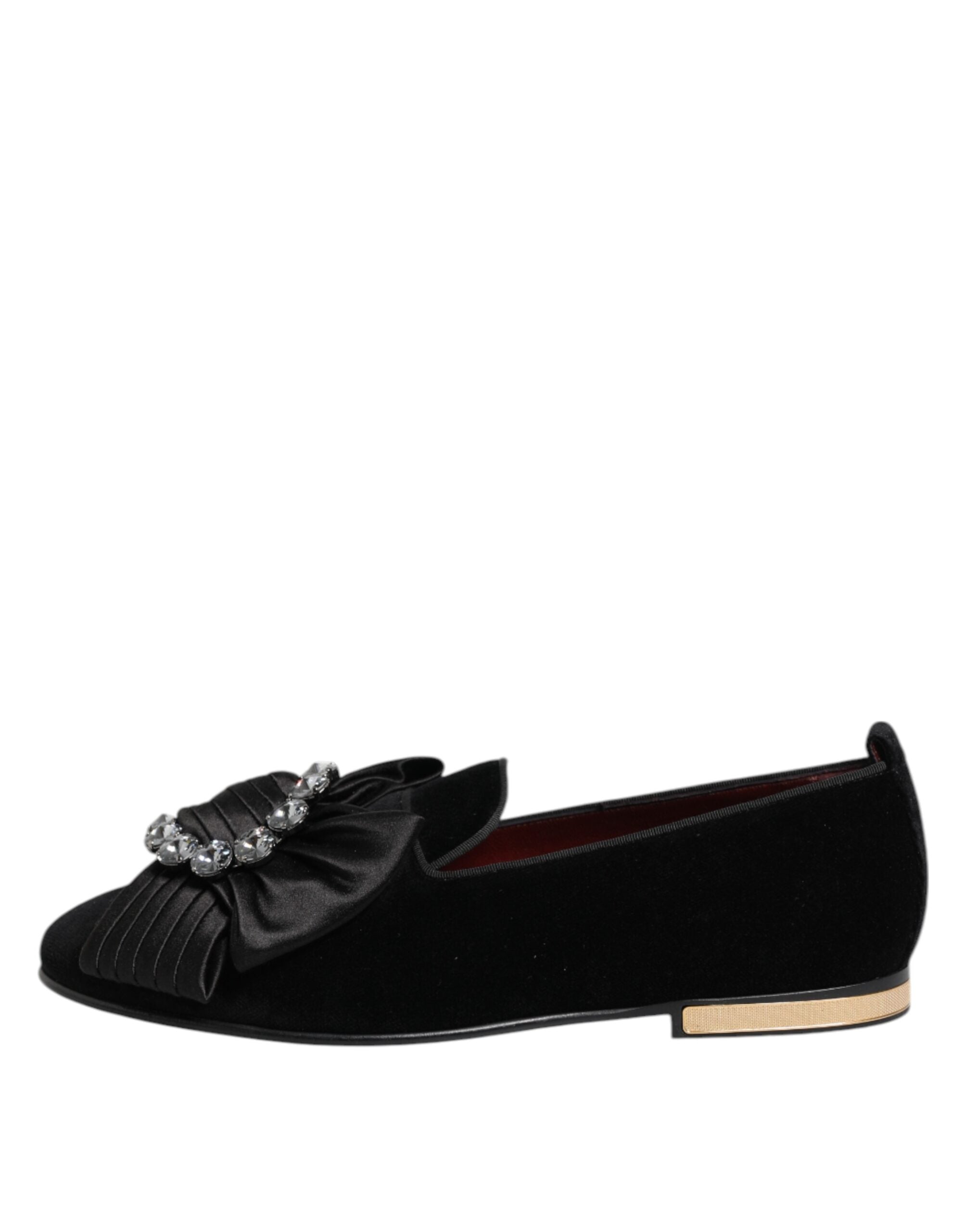 Dolce & Gabbana Schwarze VATICANO Slip-on Schuhe mit Kristallband