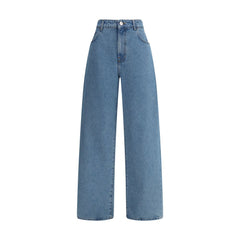 Rohe blauwe katoenen relaxed fit jeans