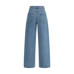 Rohe blauwe katoenen relaxed fit jeans