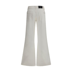 7FOR Beige Cotton Flared Jeans