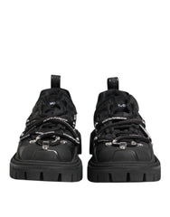 Dolce &amp; Gabbana – Schwarze Trekking-Sneaker mit niedrigem Schaft und Schnürung