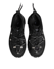 Dolce &amp; Gabbana – Schwarze Trekking-Sneaker mit niedrigem Schaft und Schnürung