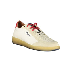 Blauer White Leather Men Sneaker