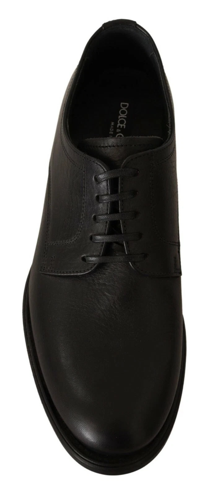 Dolce & Gabbana Schwarze Leder Derby Herren Business Schnürschuhe