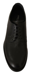 Dolce & Gabbana Schwarze Leder Derby Herren Business Schnürschuhe