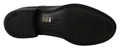 Dolce & Gabbana Schwarze Leder Derby Herren Business Schnürschuhe