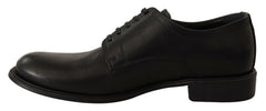 Dolce & Gabbana Schwarze Leder Derby Herren Business Schnürschuhe