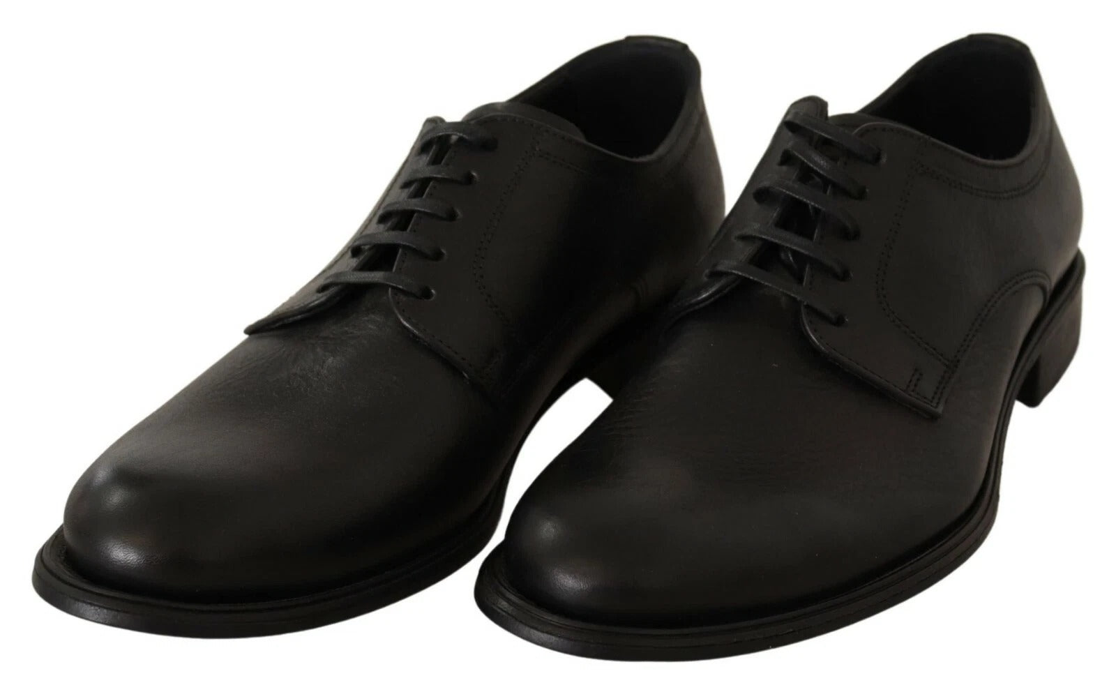 Dolce & Gabbana Schwarze Leder Derby Herren Business Schnürschuhe