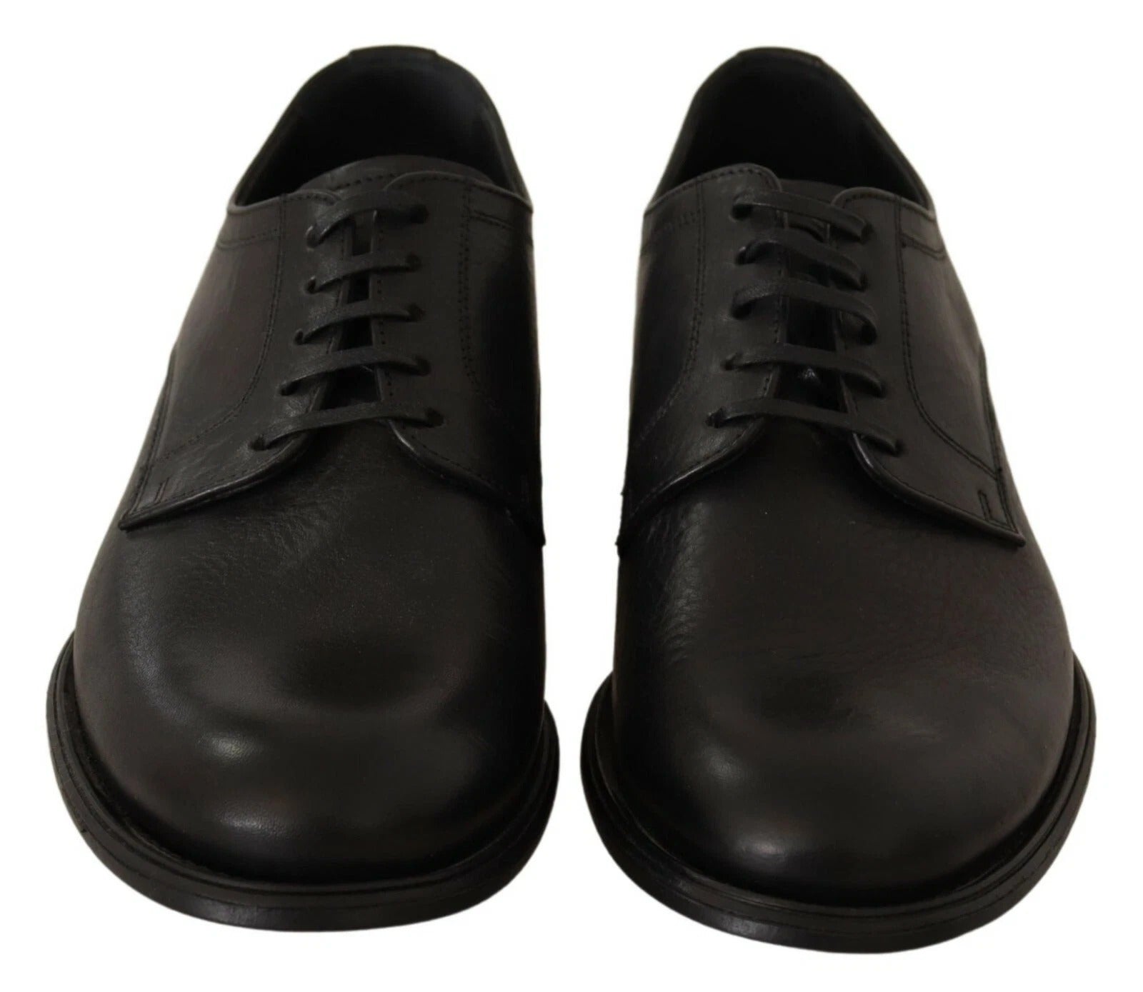 Dolce & Gabbana Schwarze Leder Derby Herren Business Schnürschuhe