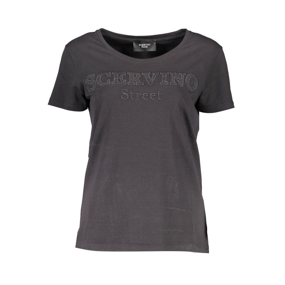 Scervino Street Damen T-Shirt aus schwarzer Baumwolle