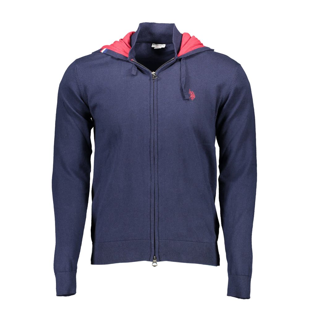 U.S. POLO ASSN. Blaue Baumwoll-Herrenstrickjacke