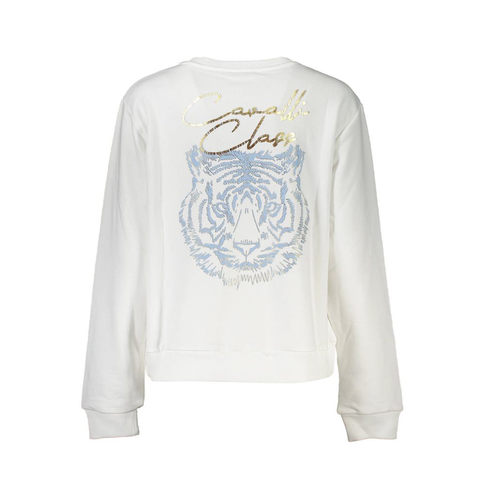 Cavalli Class Bianco Baumwoll-Damen-Sweatshirt