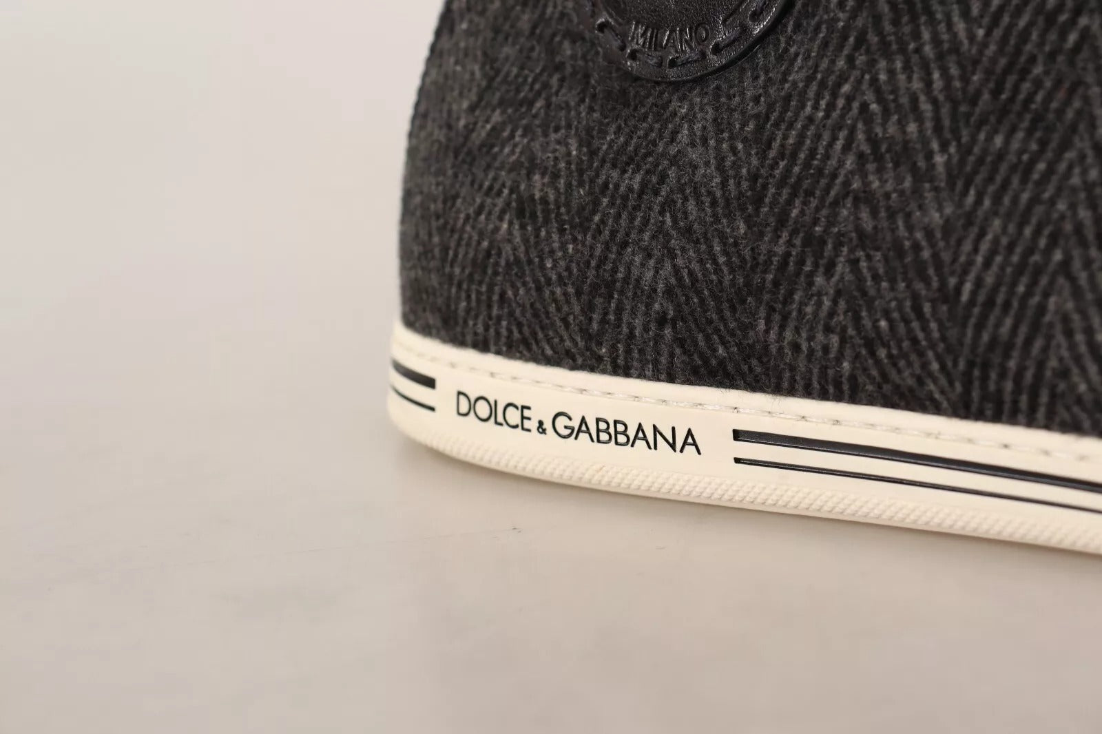 Dolce & Gabbana Grijze Wollen Katoenen Casual High Top Sneakers