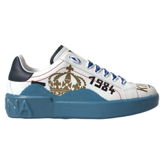 Dolce & Gabbana Blau-Weiß Bedruckte Portofino Melt Sneakers