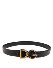 Dolce & Gabbana Zwarte Riem met Exotisch Leer en DG Logo Gesp