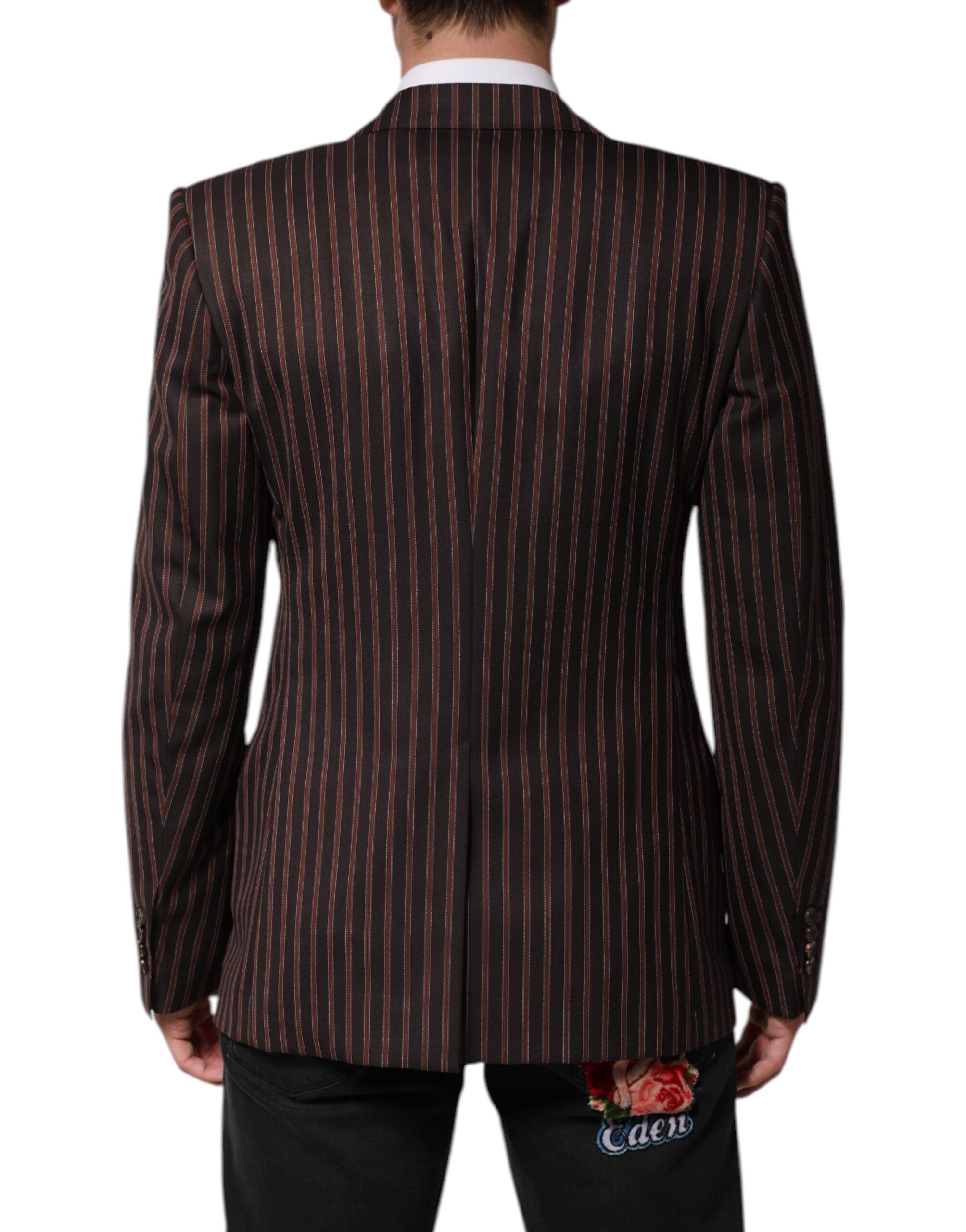 Dolce & Gabbana Blazer mit schwarz-braunen Streifen und einfacher Knopfleiste