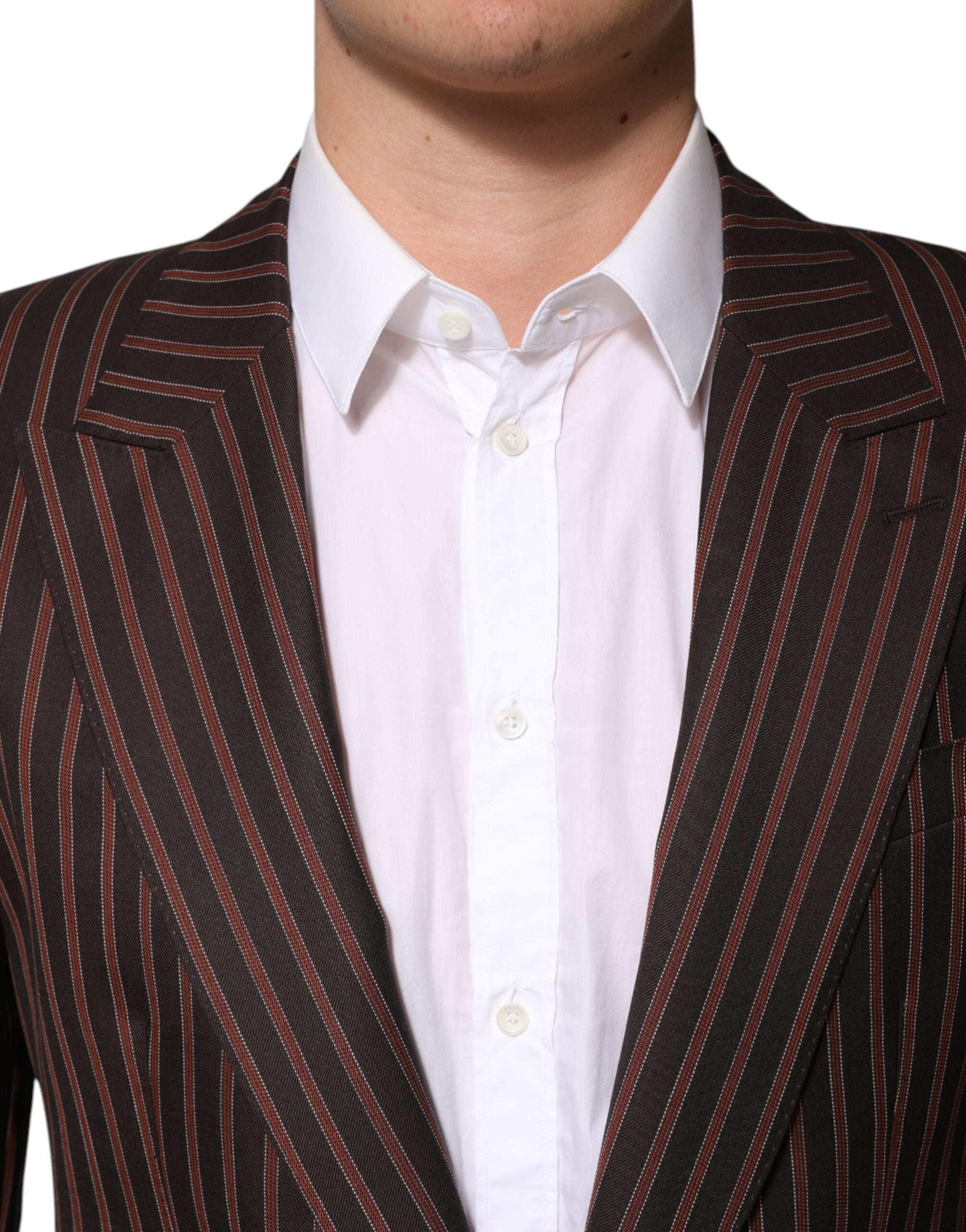 Dolce & Gabbana Blazer mit schwarz-braunen Streifen und einfacher Knopfleiste
