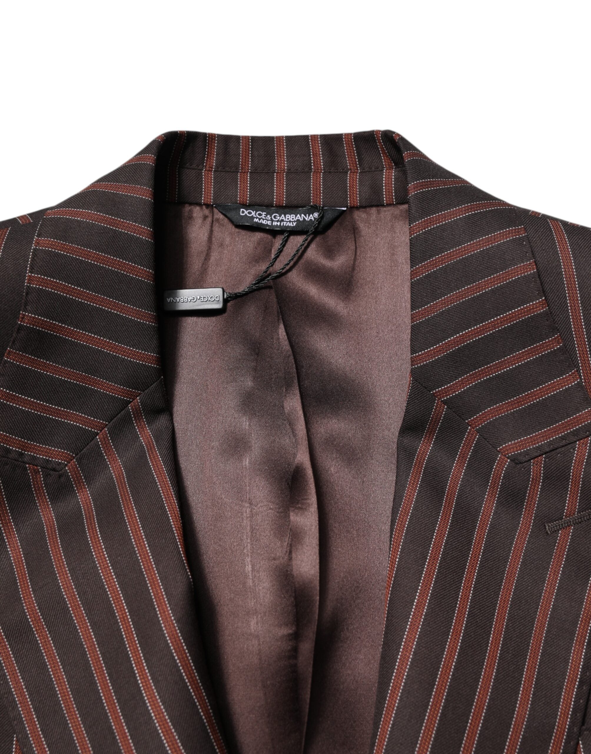 Dolce & Gabbana Blazer mit schwarz-braunen Streifen und einfacher Knopfleiste