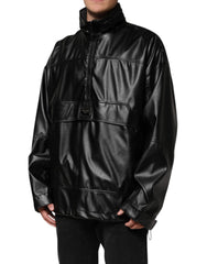 Dolce & Gabbana Schwarze Bomberjacke aus Polyester mit Logo-Plakette