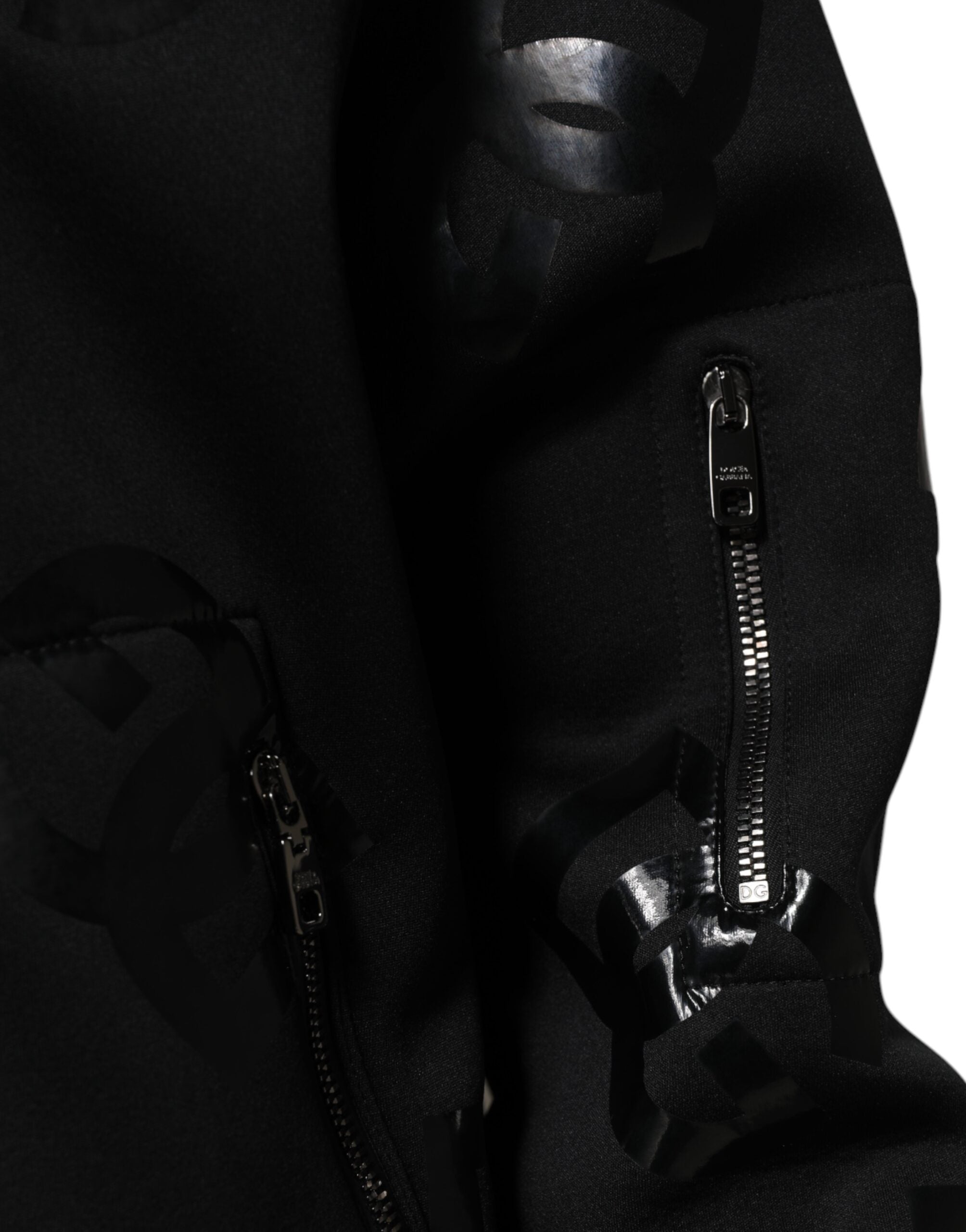 Dolce & Gabbana Zwarte Wollen Logo DG Mania Heren Bomberjack