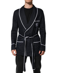 Dolce & Gabbana Dunkelblaue DG Stickerei Jackenrobe Blazer
