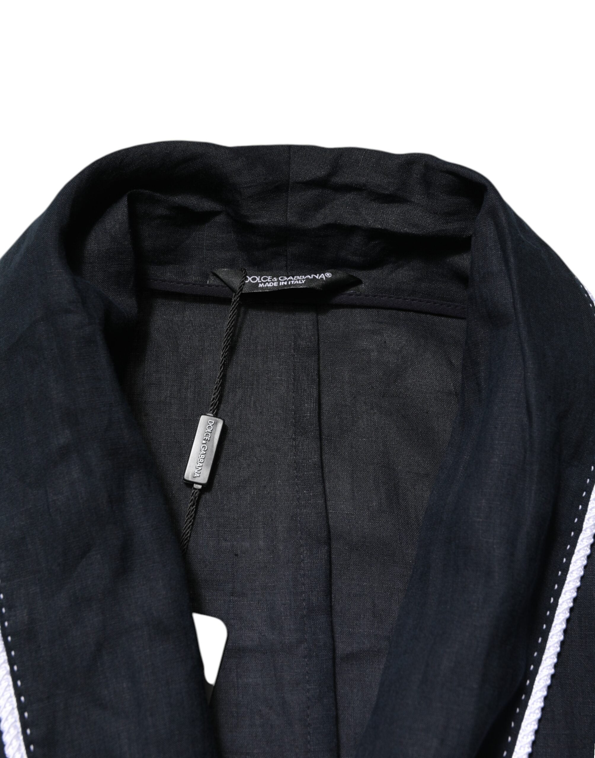 Dolce & Gabbana Dunkelblaue DG Stickerei Jackenrobe Blazer