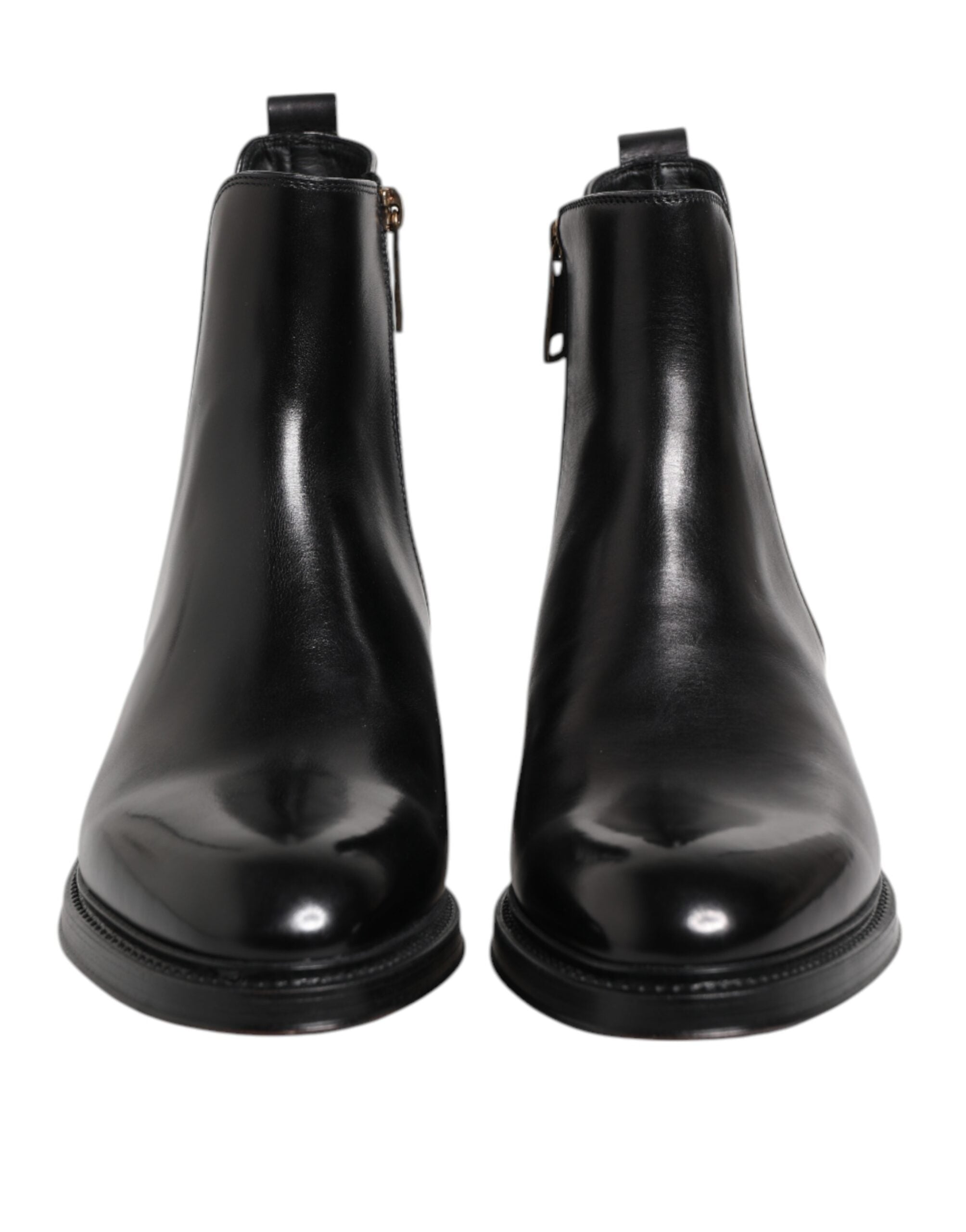 Dolce & Gabbana Chelsea-Stiefel aus schwarzem Leder, wadenhoch