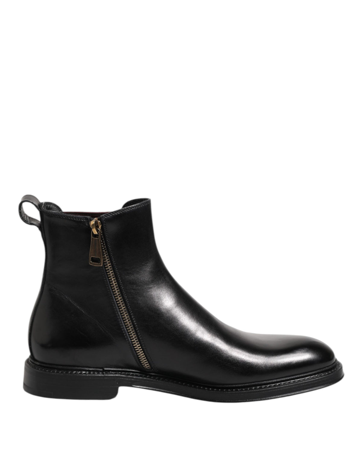 Dolce & Gabbana Chelsea-Stiefel aus schwarzem Leder, wadenhoch