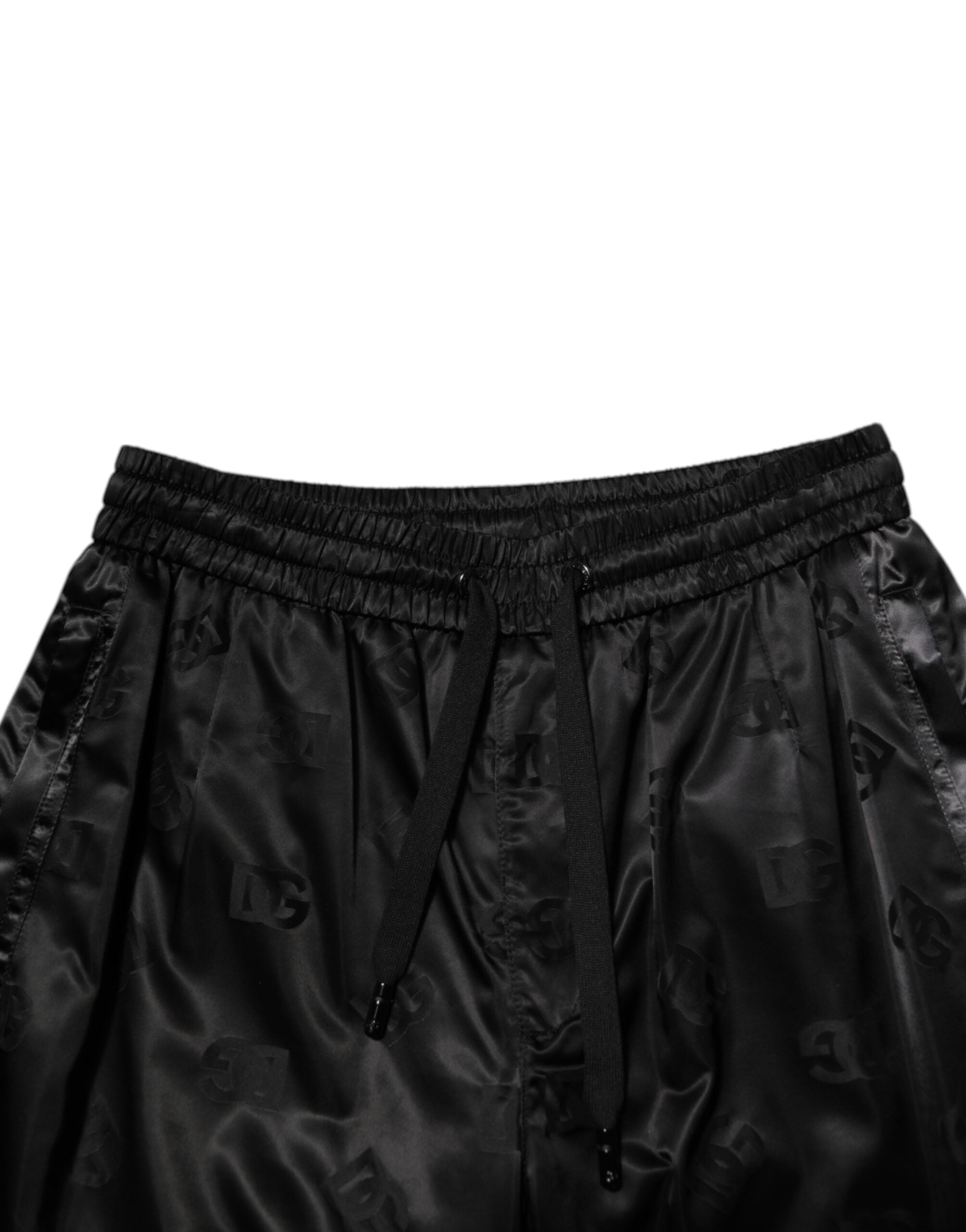 Dolce & Gabbana Black Logo DG Print Men Jogger Sweatpants Pants